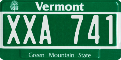 VT license plate XXA741