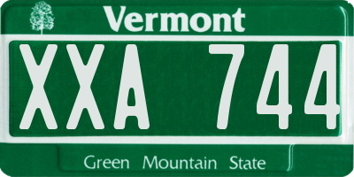 VT license plate XXA744