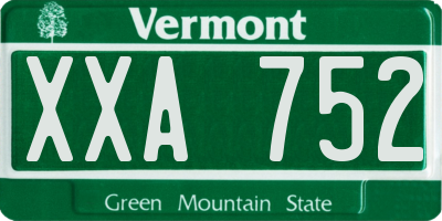 VT license plate XXA752