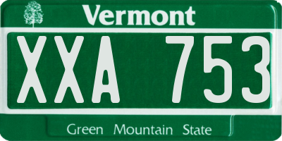 VT license plate XXA753