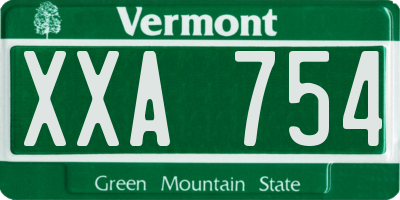 VT license plate XXA754