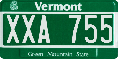 VT license plate XXA755