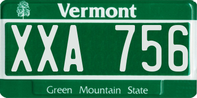 VT license plate XXA756