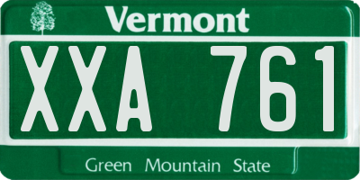 VT license plate XXA761