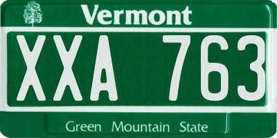 VT license plate XXA763