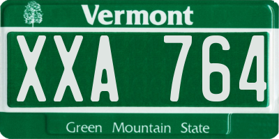 VT license plate XXA764