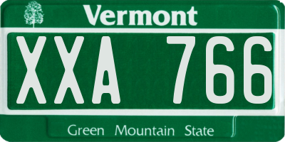 VT license plate XXA766