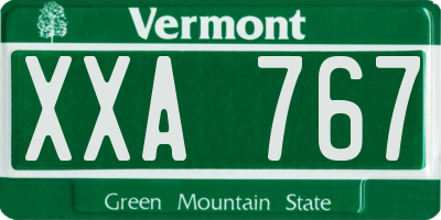 VT license plate XXA767