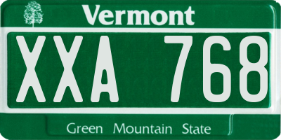VT license plate XXA768