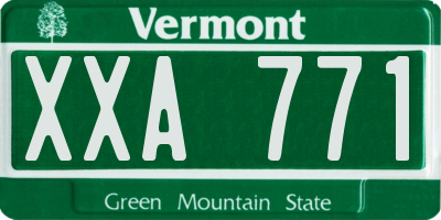 VT license plate XXA771