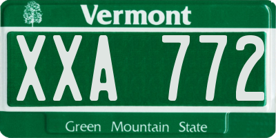 VT license plate XXA772
