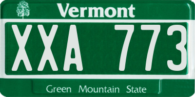 VT license plate XXA773
