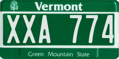 VT license plate XXA774