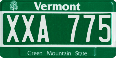 VT license plate XXA775