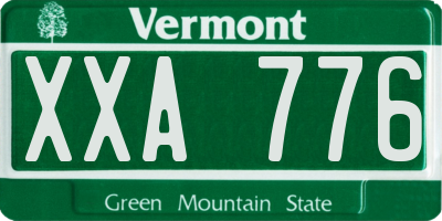 VT license plate XXA776