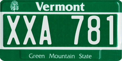 VT license plate XXA781