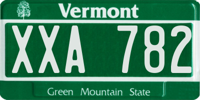VT license plate XXA782