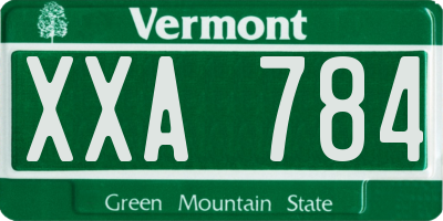 VT license plate XXA784