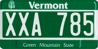 VT license plate XXA785