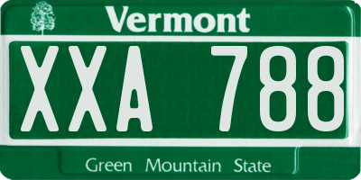 VT license plate XXA788