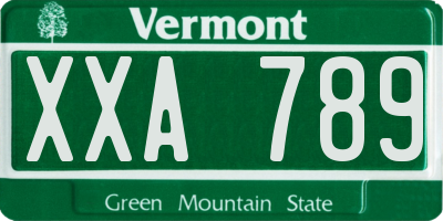 VT license plate XXA789