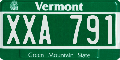 VT license plate XXA791