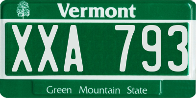 VT license plate XXA793