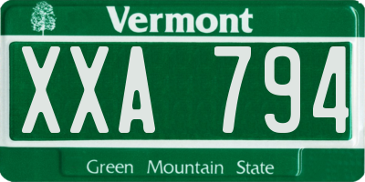 VT license plate XXA794