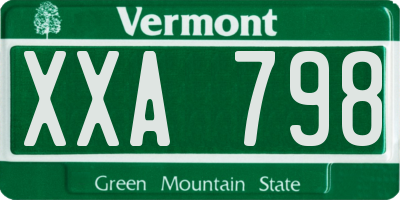 VT license plate XXA798