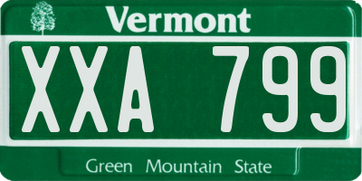 VT license plate XXA799