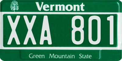 VT license plate XXA801