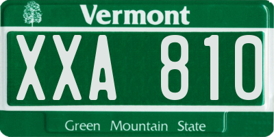 VT license plate XXA810