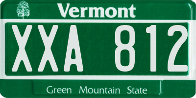 VT license plate XXA812