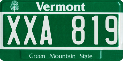 VT license plate XXA819