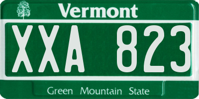 VT license plate XXA823