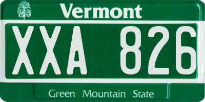 VT license plate XXA826