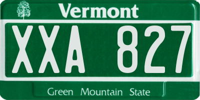 VT license plate XXA827