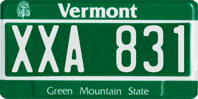 VT license plate XXA831