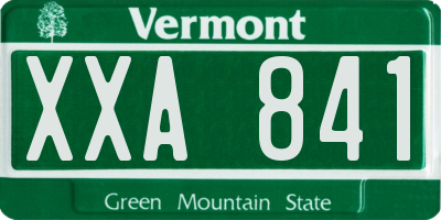 VT license plate XXA841