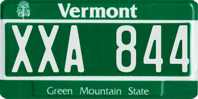 VT license plate XXA844