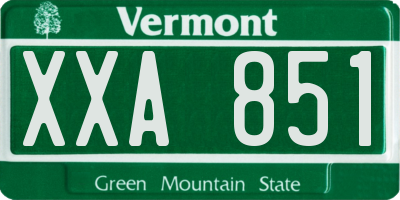 VT license plate XXA851