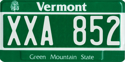 VT license plate XXA852