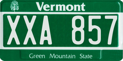 VT license plate XXA857