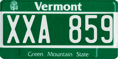 VT license plate XXA859