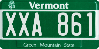 VT license plate XXA861