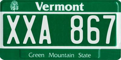 VT license plate XXA867