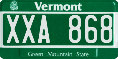 VT license plate XXA868