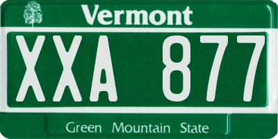VT license plate XXA877