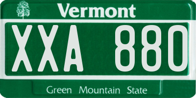 VT license plate XXA880