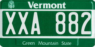 VT license plate XXA882